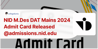 NID M.Des DAT Mains 2024 Admit Card Released @admissions.nid.edu; Check Direct Link Here